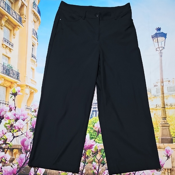 Lululemon Black Wide-Leg High Waisted Cropped Pants Size 30 - Picture 2 of 6